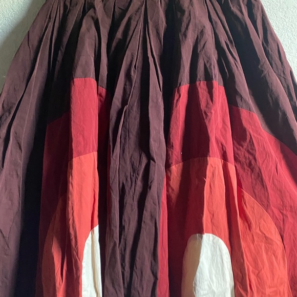 Casey Casey Designer Abstract Patterned Pleated Circular Motif Midi Mod Skirt XS - Picture 13 of 16